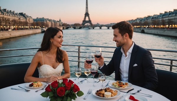 Croisière de la saint-valentin avec dîner romantique à paris