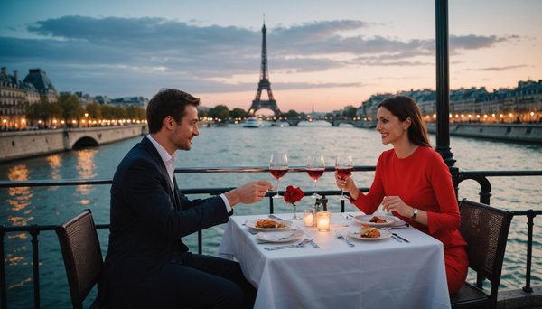 Dîner romantique sur croisière à paris pour la saint-valentin